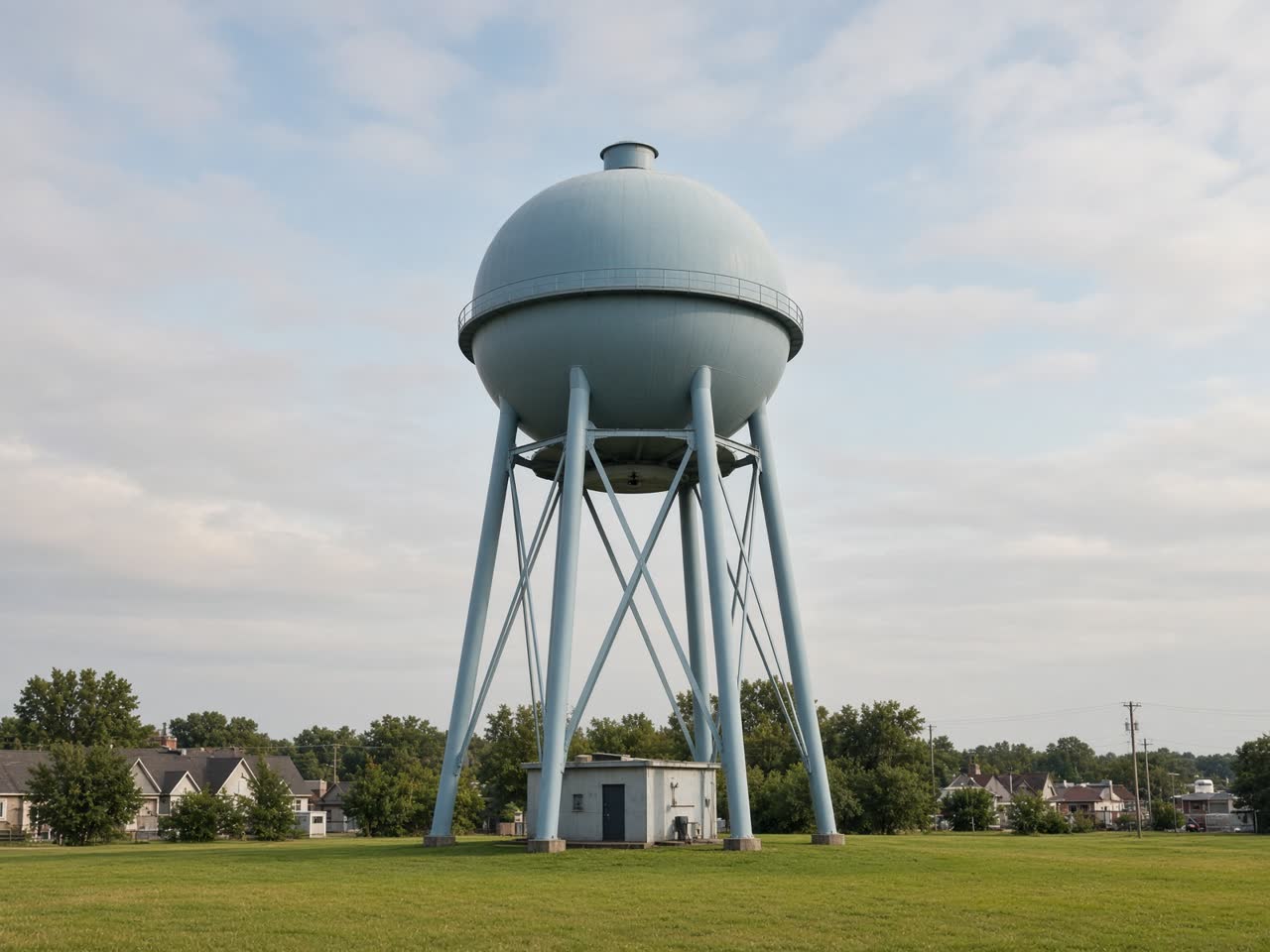 Legged elevated water tower